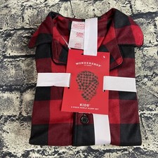 Wondershop Kids 4 Family Sleep Red  Black Buffalo Check Flannel Pajamas