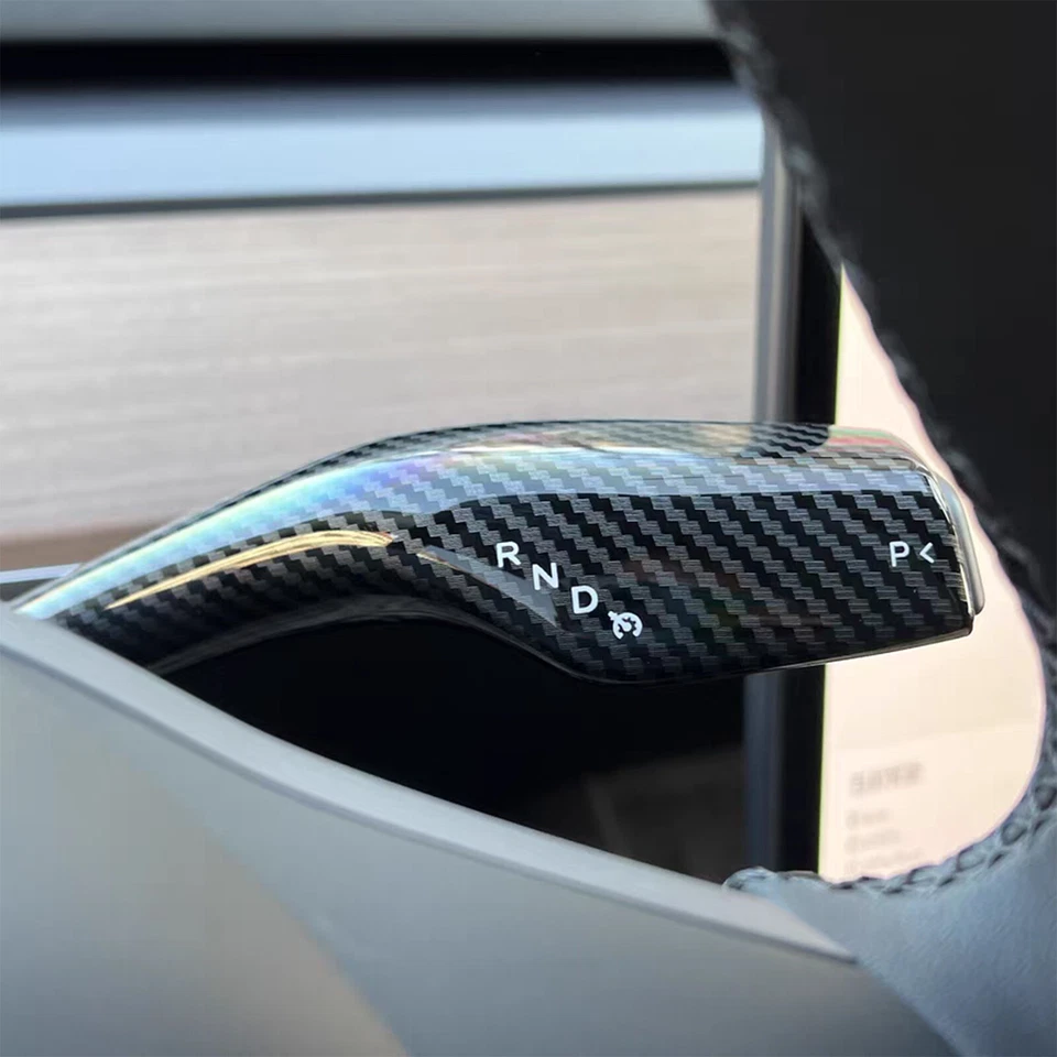 Cubierta de palanca de dirección 4 piezas cubierta de cambio de marchas decoración para Tesla modelo Y 3 2017-2022 Foto 3 de 4