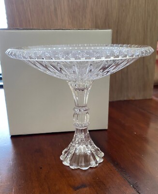 NIB 6  tall, 7'' diameter bowl Mikasa Crystal Pedestal Compote Sterling Austra