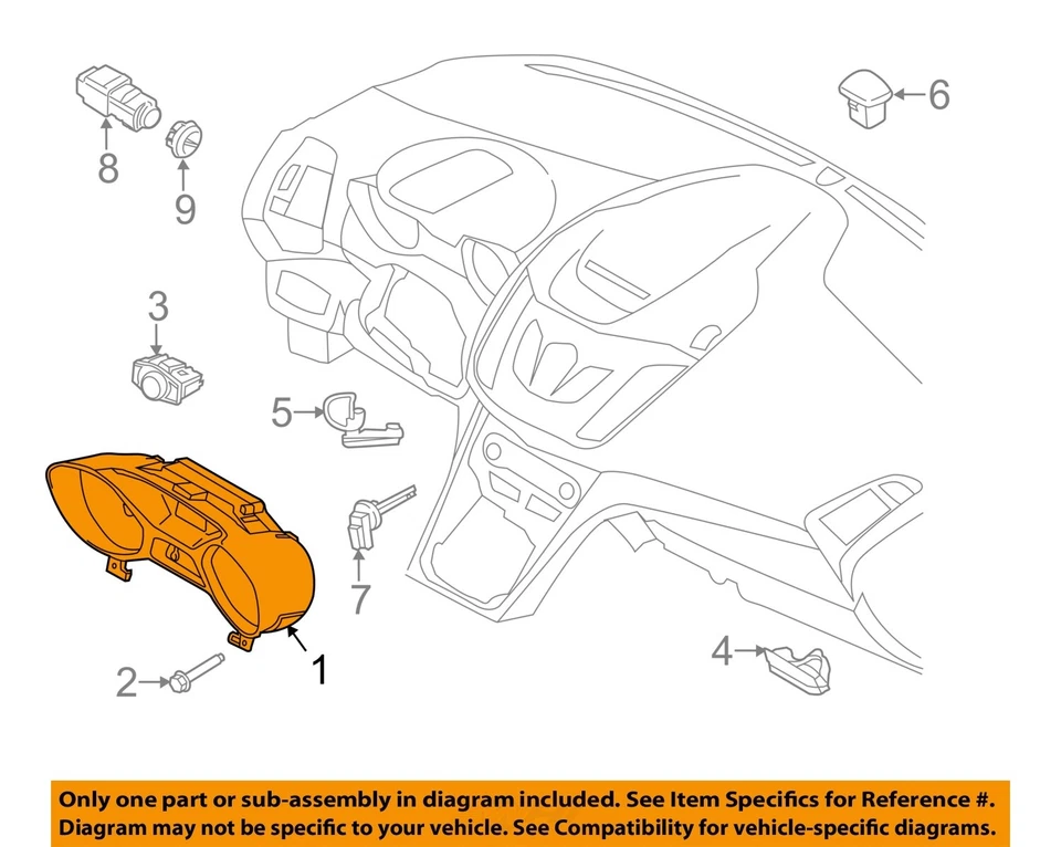 Used Speedometer Gauge fits: 2013 Ford Escape cluster from 12/03/12 w/o message Foto 3 de 4