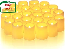 Homemory 24Pack Flickering Flameless Votive Candles, 200+Hour Electric Fake Cand