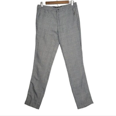 Pacsun plaid slim fit trouser pants dark academia punk white black sz 30 