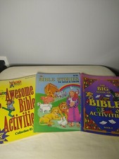 3 Vintage The Bible Coloring Book and The Great Bible Big Fun Activity Book NEW 