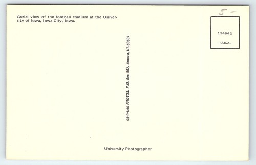 Postcard Aerial View of the Football Stadium at the University of Iowa - Picture 2 of 2