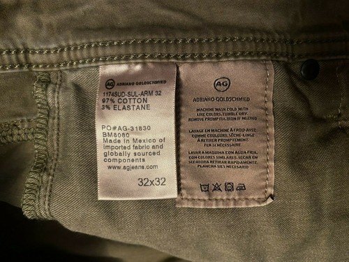 AG ADRIANO GOLDSCHMIED THE GRADUATE DUNKELGRÜNE ALGENSATIN JEANS 32 X 29,5 GEBRAUCHT, IN EINWANDFREIEM ZUSTAND - Bild 7 von 11