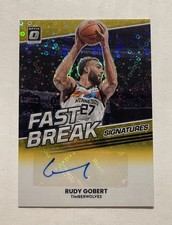 2022-23 Panini Donruss Optic Gold Fast Break Signatures Rudy Gobert 1/10