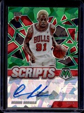 2020-21 Panini Mosaic Dennis Rodman Scripts Green Ice Auto #SC-DRO Bulls