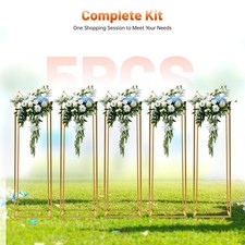 5PC 31.5in Tall Gold Metal Flower Stand for Wedding Table Centerpieces Decor