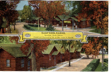 LINEN Postcard     KAMP KOOL KABINS  -  SPEARFISH, SOUTH DAKOTA