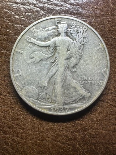 1937 D Liberty Walking Half Dollar Silver Circulated Business Strike Denver Mint