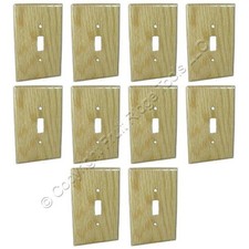 Leviton 89201 Oak Finished Wood Toggle Switch Cover Wallplate Switchplates 10pk