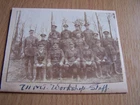 Military Soldiers Officers on Board Vintage Photo MT Workshop Staff WW1