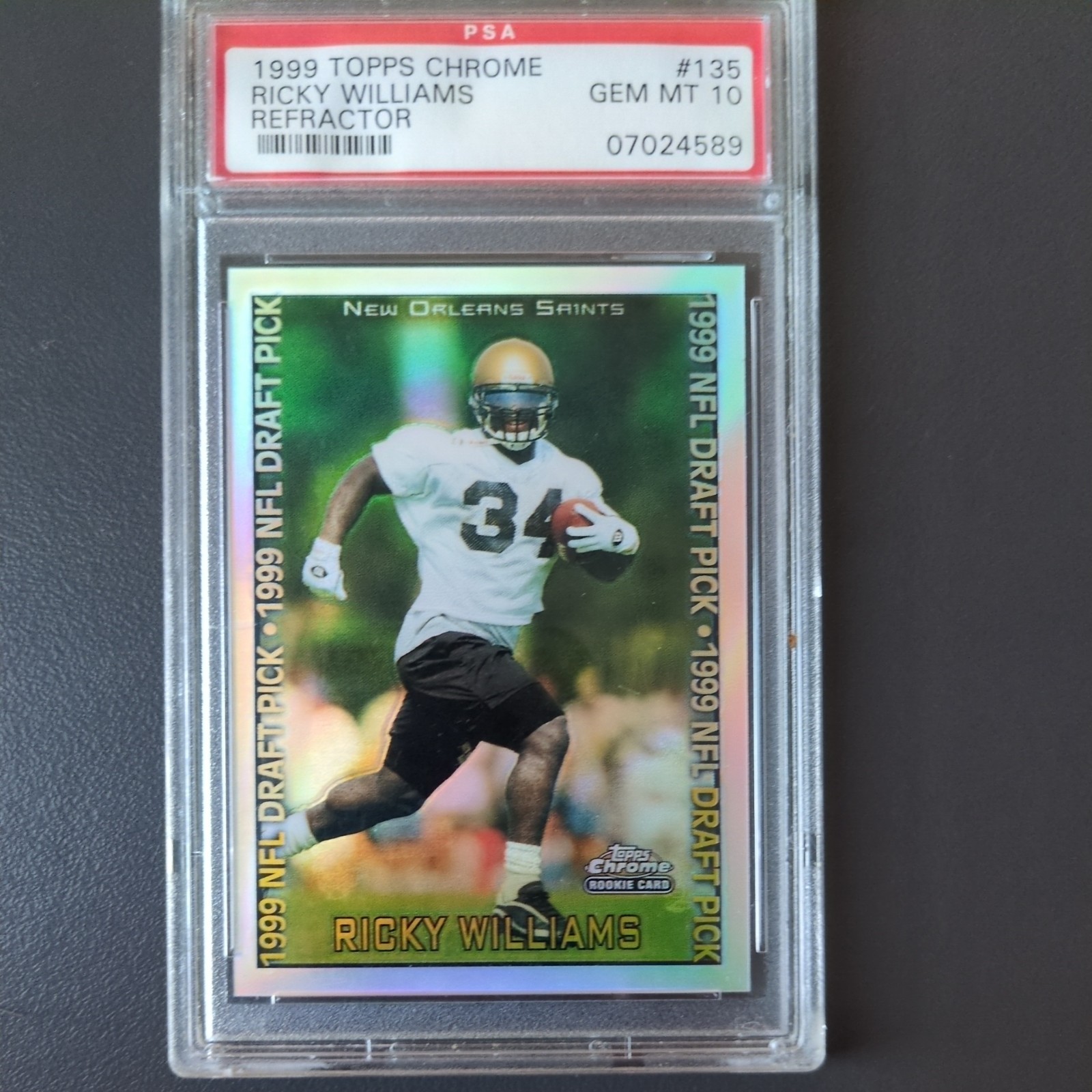 1999 Topps Chrome-Ricky Williams #135 Refractor (RC) PSA GEM MINT 10 Draft Pick
