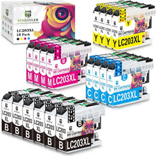18-Pack LC203 Ink Cartridges, High Yield Replacement for Brother LC203XL LC203BK