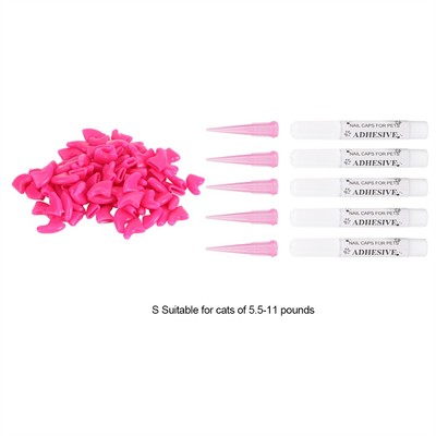 100PCS Durable Pet Cat Soft PVC Nail Cover Claw Cap Wrap Grooming Zubehör