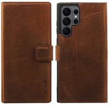 Suncase Cover Flip Case Book Leather Bag Coffee For Samsung Galaxy S26 Ultra