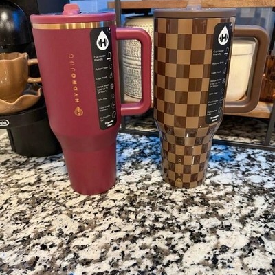 Travel Water Bottle with Handle Straw Lid Stainless Steel Tumbler