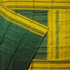 Vintage Green Sarees 100 Pure Silk Kanjivaram Korvai - No Zari Sari 5YD Fabric