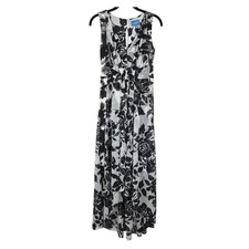 Simply Vera Vera Wang XS Black White Floral High Low Sleeveless Dress Vacation