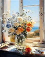 Flower Paint by Numbers Kit for Adults,Daisy Adult Painting Flower2