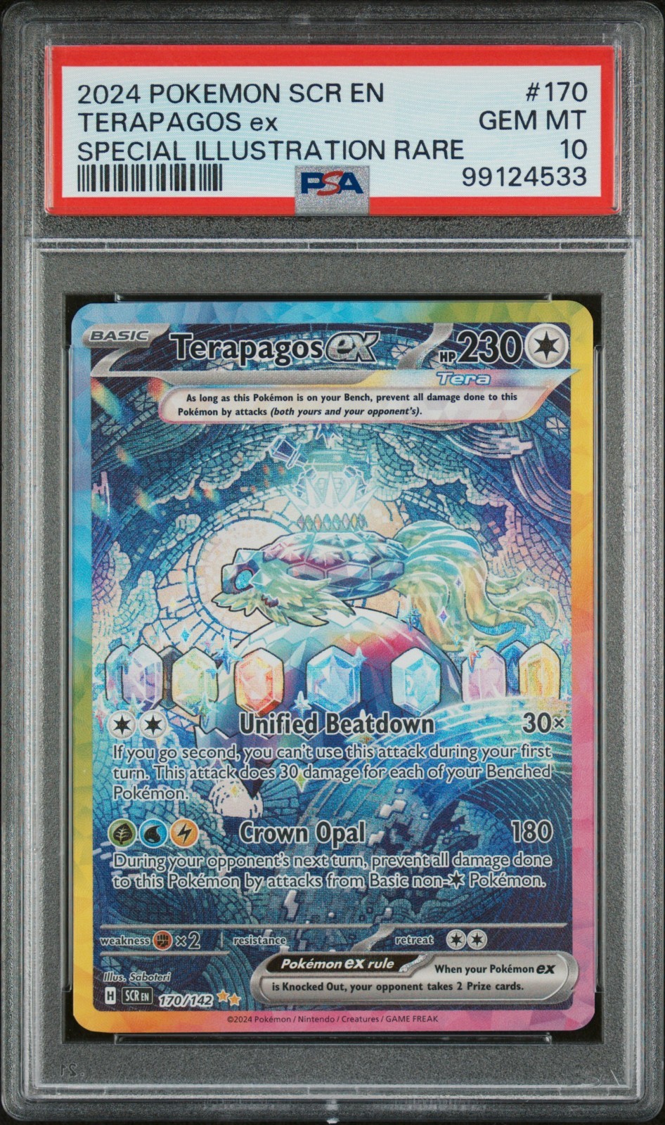 Terapagos EX 170/142 Special Illustration Rare Pokemon Stellar Crown PSA 10 GEM