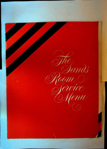 The Sands Room Service Menu Las Vegas Casino June 1977