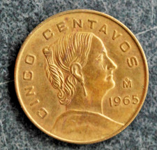5-Centavos-Münze aus Mexiko aus dem Jahr 1965