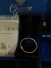 Real Silver 2mm Tennis Bracelet MOISSANITE VVS D GRA Certified Mens Ladies Iced