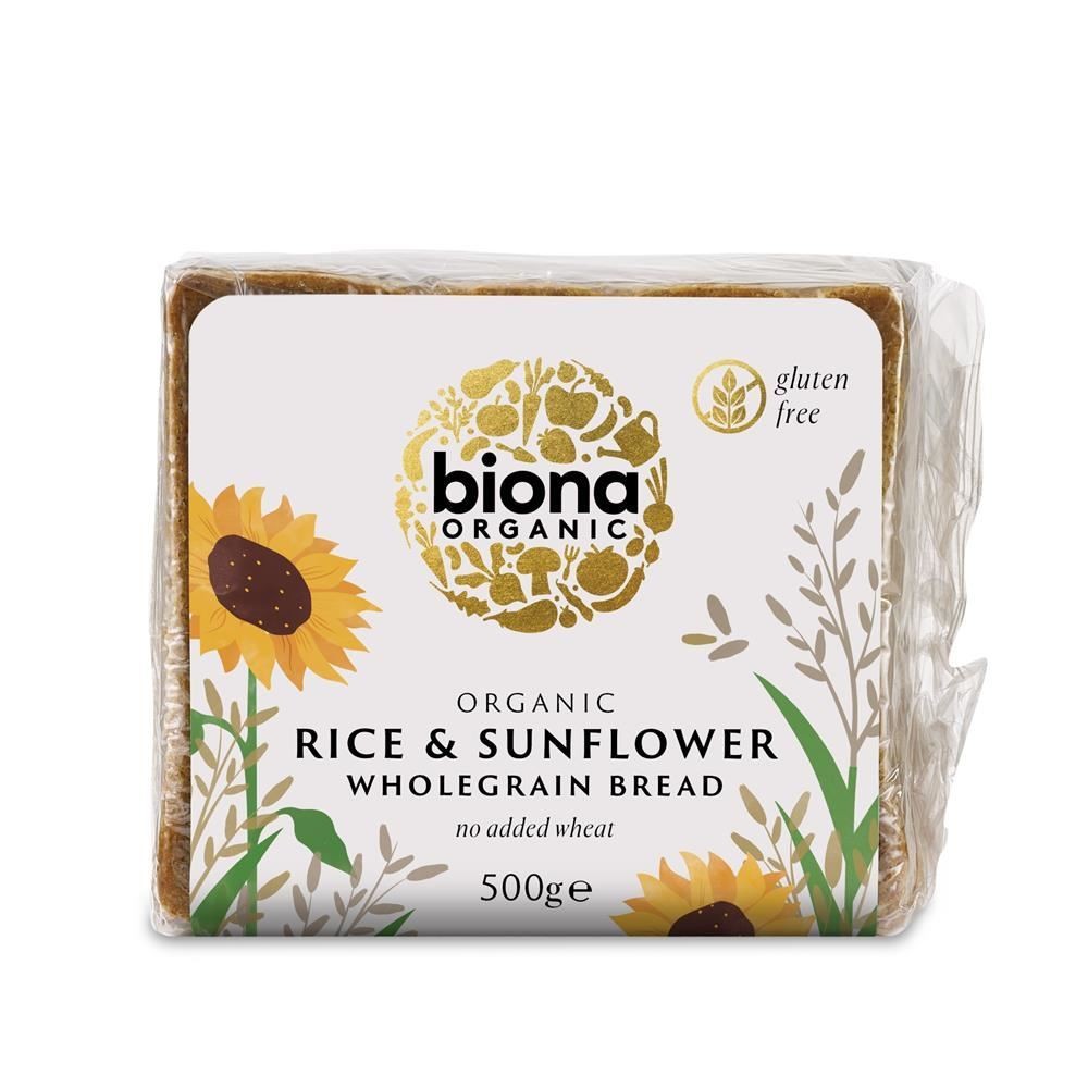 Biona Organic Rice & Sunflower Seed Bread 500g - 2 Pack