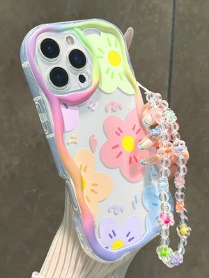 Pastel Floral Phone Case With Beaded Bracelet For Xiaomi Redmi 9C