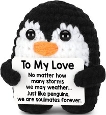 Birthday Gifts for Mom from Daughter Son, Handmade Crochet Mini Penguin Mom Birt