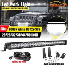20/26/32/38/44/50 Inch Slim Car LED Work Light Bar 12V Offroad 4X4 Truck Driving