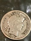1895 Barber dime no mint mark