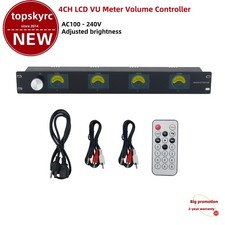 4CH LCD VU Meter Volume Controller Built-in Volume Potentiometer AC100-240V