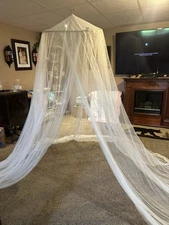 White Princess Queen Size Bed Canopy