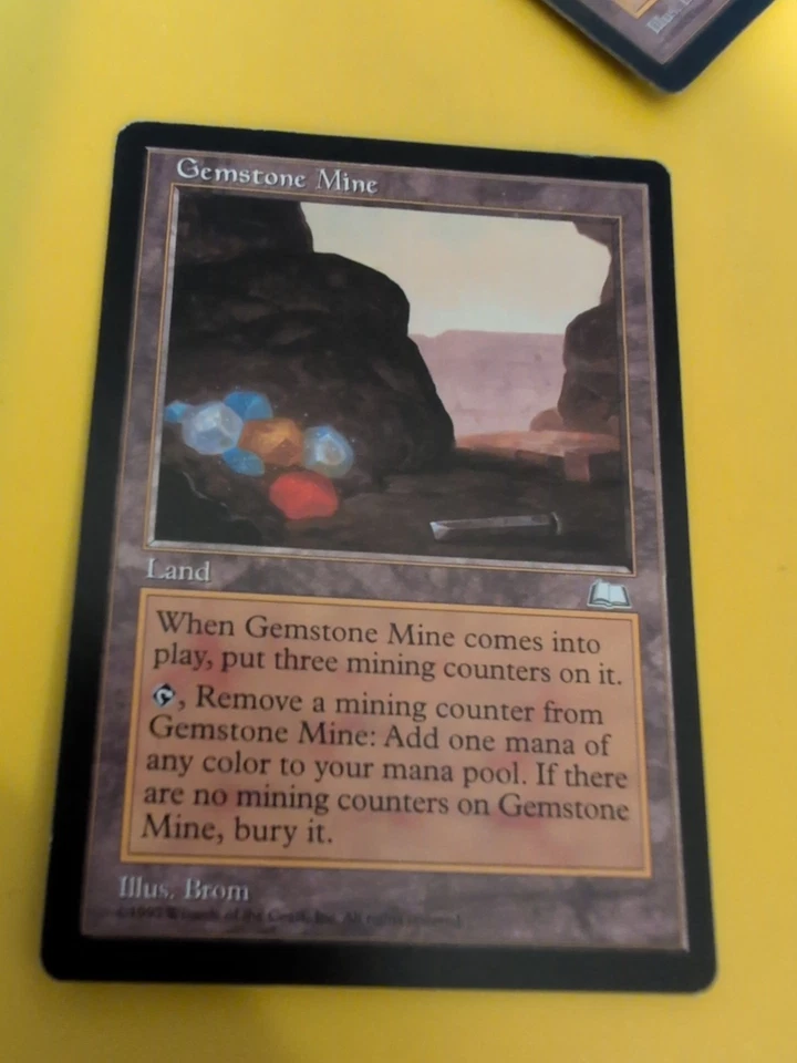 Gemstone Mine. Rare Land  Old Vintage. Weatherlight  Magic the Gathering Card. - Image 2 of 4