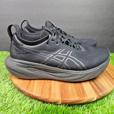 Asics Gel-Nimbus 25 Womens Shoes Size 9.5 Triple Black Athletic Running Sneakers