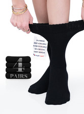 Women Soft Bamboo Diabetic Crew Thin Casual Socks, 4 Pairs, by Hugh Ugoli