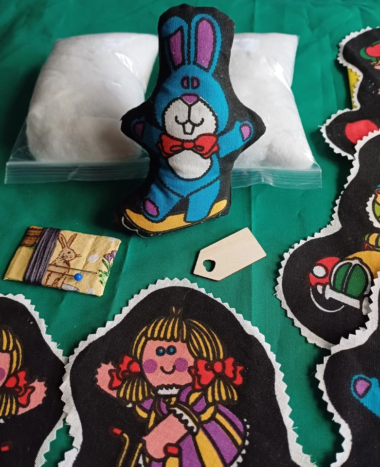 CUTE CUT-OUT DOLL VINTAGE DIY SEWING SET, X4 Retro Colourful 🎪 🦁 🐇 👧 👦  - Image 4 of 4