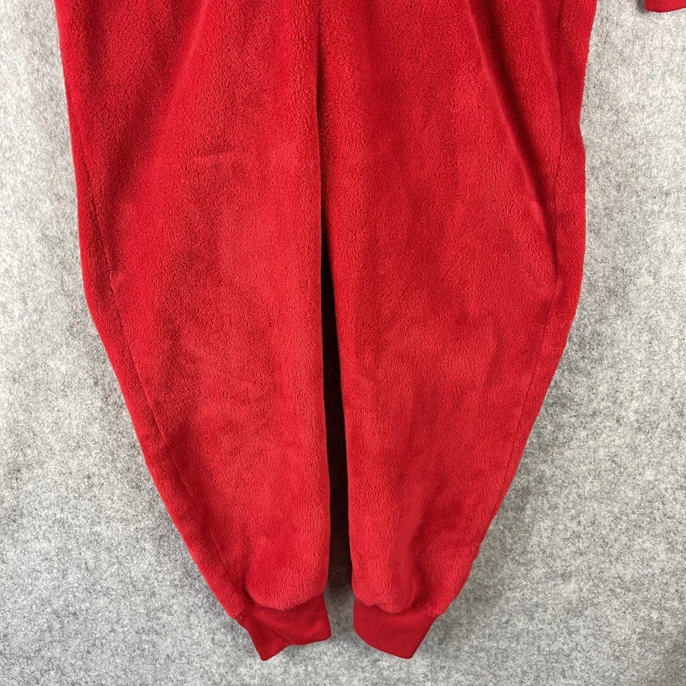 Abercrombie Fitch Kids One Piece Pajama 15/16 Red Hooded Moose Cozy Christmas - Image 3 of 4