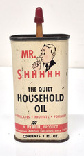 Vintage Mr. Shhhhh The Quiet Household Oil Can Handy Oiler 3oz
