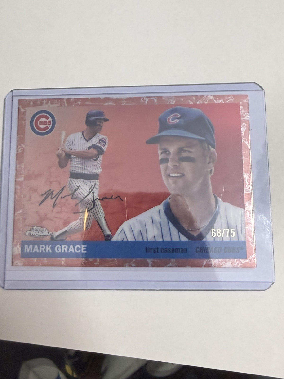 2025 Topps Chrome Platinum Mark Grace Platinum Toile Cream/Rose Gold  /75
