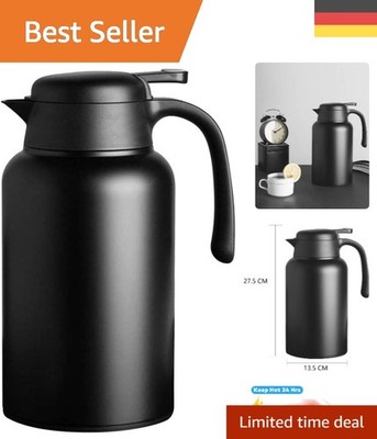 2L Hochwertige Edelstahl Thermoskanne -  für Kaffee & Tee, 24h Isolierung