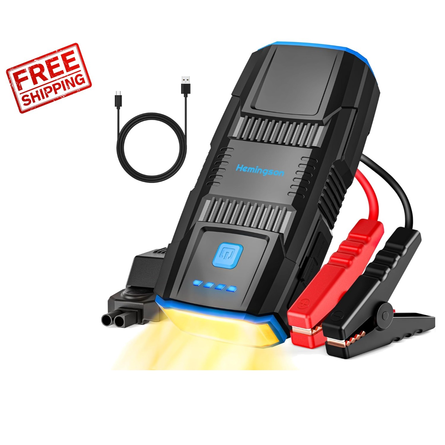 Compact 2000A Peak Car Jump Starter - Revive Gas & Diesel Engines Effortlessly