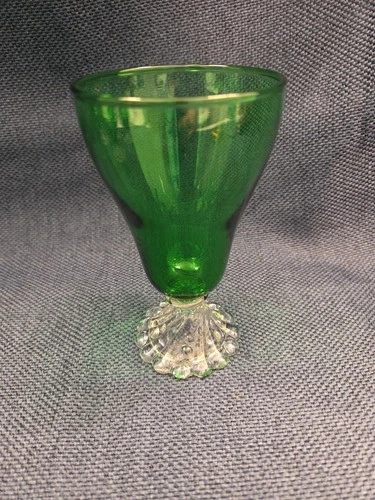 Anchor Hocking Burple Inspiration Emerald Green Goblet Glass - 5" Tall