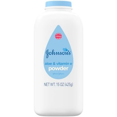 Johnson's Baby Powder, Naturally Derived Cornstarch with Aloe & Vitamin E, 15 Oz