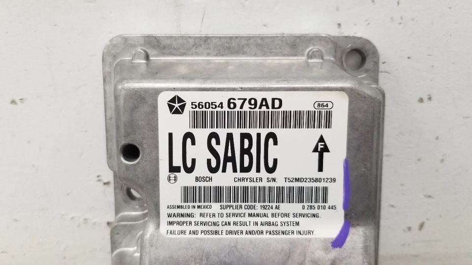 09 DODGE CHALLENGER SRT8 SRS CONTROL MODULE 56054679AD - Image 3 of 4