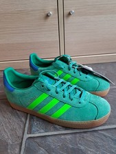 adidas Originals J Unisex Gazelle Suede Trainers UK Size:5 Green/Blue/Gum New