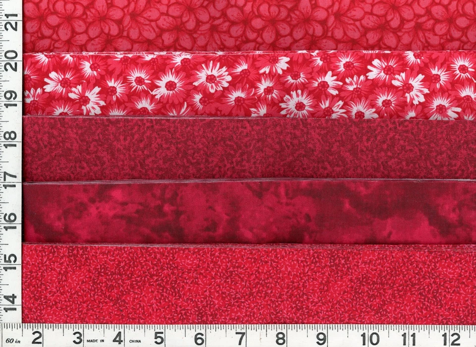 Rollo de gelatina rojo oscuro 20 - 2,5" tiras acolchado y tela de costura SC Foto 3 de 3