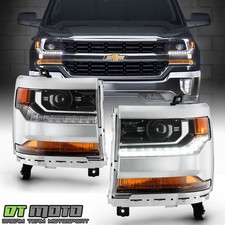 2016-2018 Chevy Silverado 1500 Hidxenon Led Drl Projector Headlights Headlamps